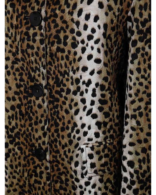 Blumarine Black Jacquard Prnt Coat