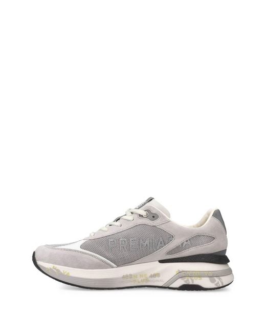 Premiata White Flat Shoes for men