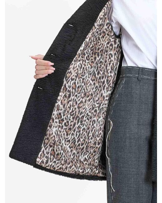 Just Cavalli Blue Cappotto Faux Astrakan