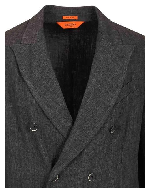 Barena Black Double-Breasted Jacket for men