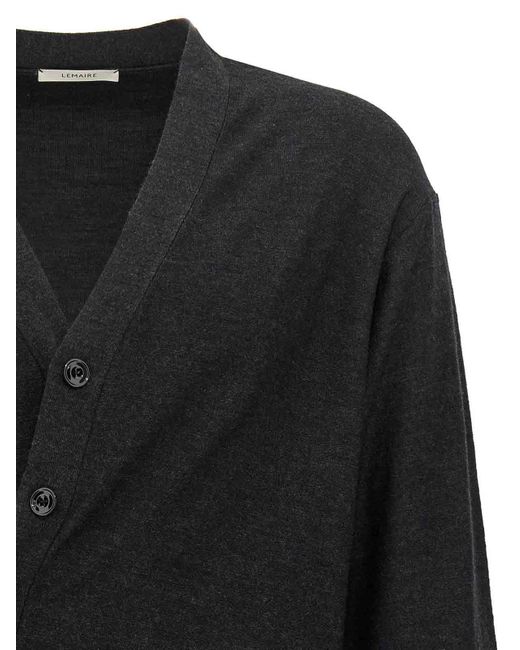 Lemaire Black Relaxed Twisted Cardigan for men