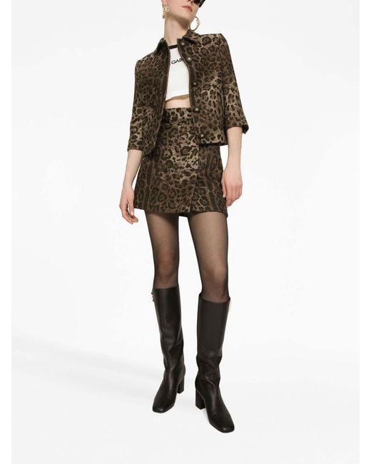 Dolce & Gabbana Brown Leopard Jacquard Jacket