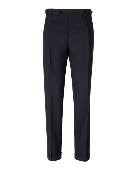 Berwich Blue Relaxed Fit Pants for men