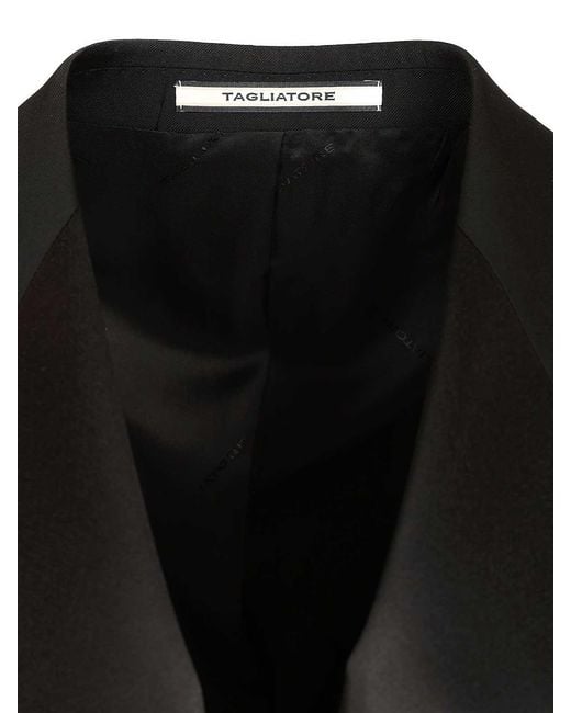 Tagliatore Black Double-Breasted Wool Tuxedo