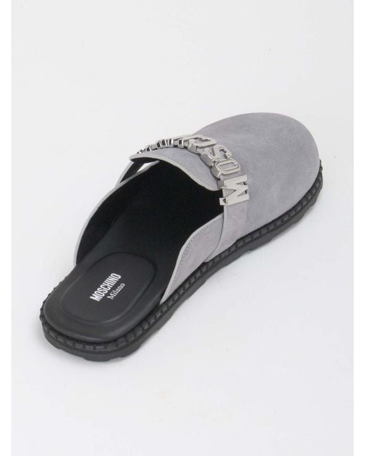 Moschino Gray Slippers for men
