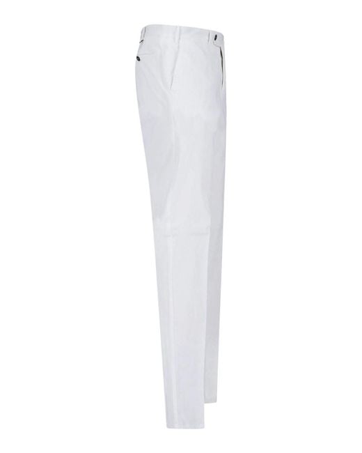 PT Torino White Straight Trousers for men