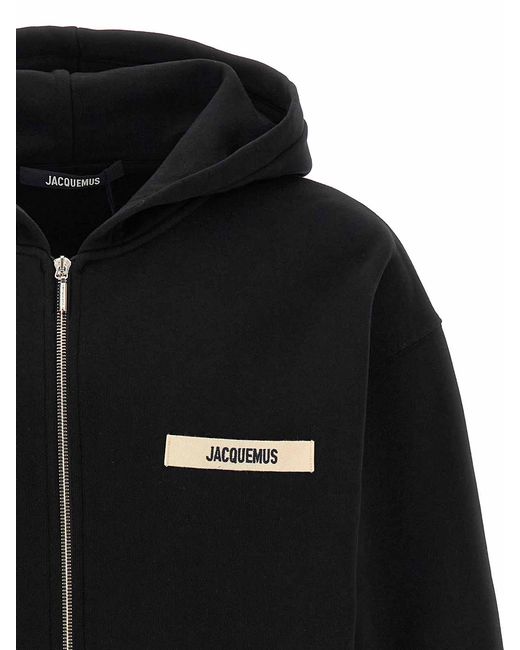 Jacquemus Black Le Hoodie Grip Gros Grain Hoodie for men