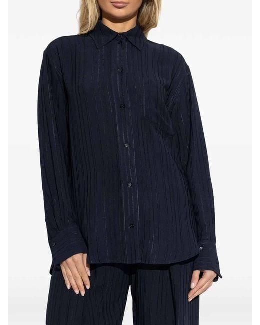 Victoria Beckham Blue Buttoned Shirt