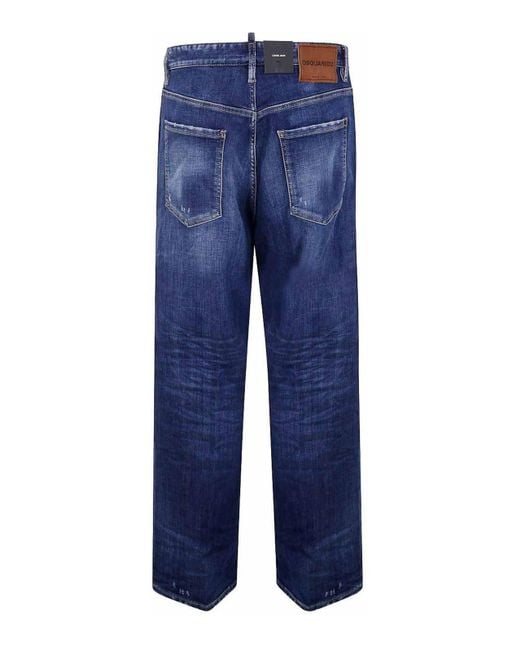 DSquared² Blue Jeans With Experienced Effect for men