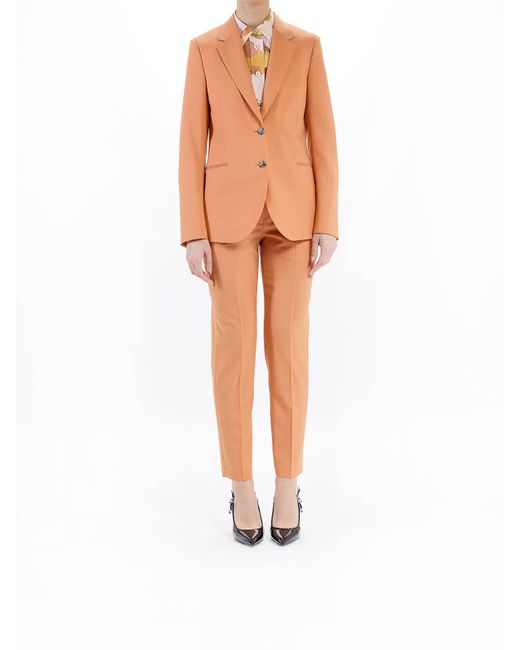Paul Smith Pink Jacket Two Buttons Fresh Wool