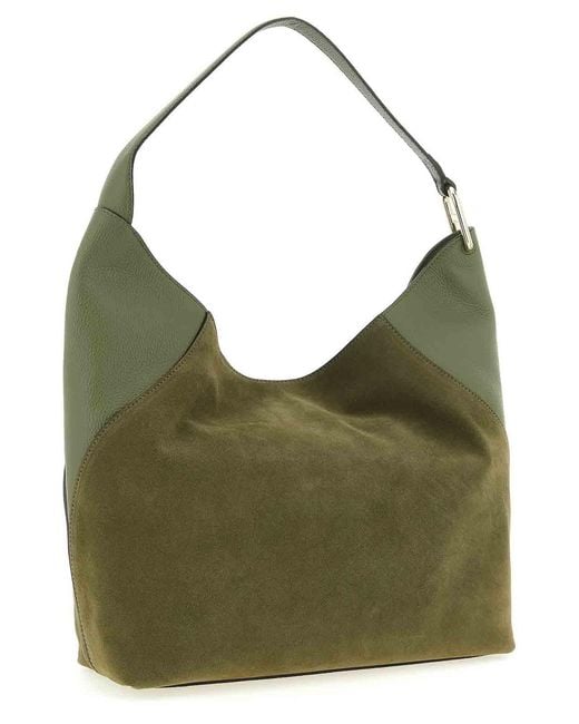 Furla Green Lara Large Shoulder Bag