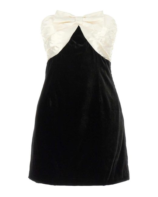 Alessandra Rich Black Bow Short Dress