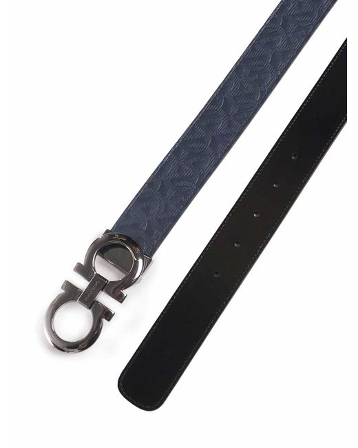 Ferragamo Blue 'gancini' Reversible Belt for men