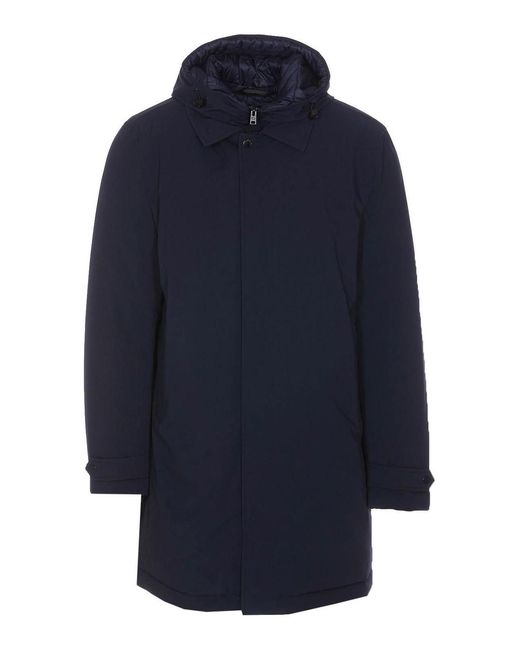 Woolrich Blue Stretch Coat for men