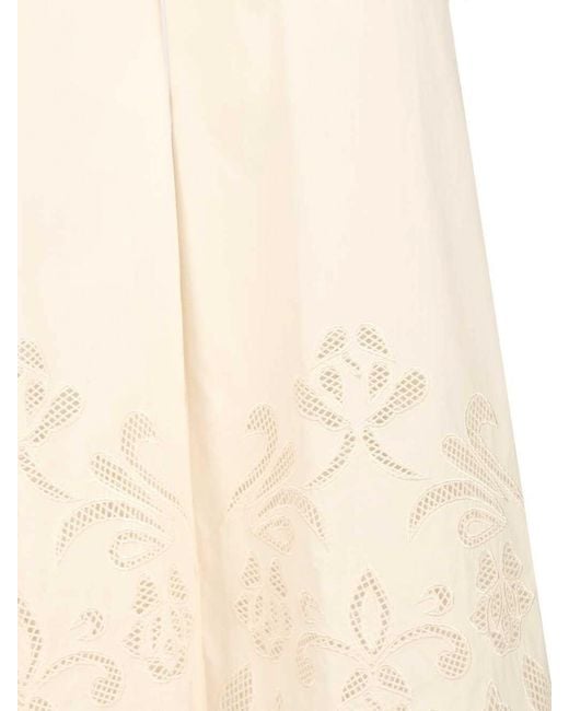 Forte_forte White Lunamaris Embroidery Co Popline Cropped Pants