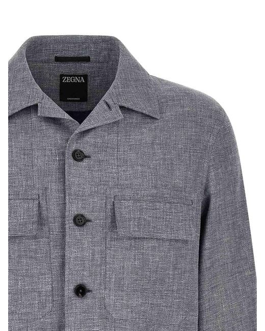 Zegna Gray Overshirt for men