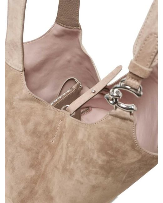 Coccinelle Natural Handbag Suede Leather