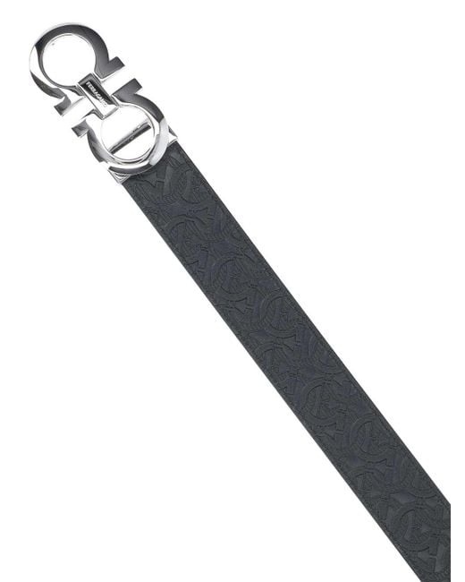 Ferragamo Black Reversible Belt for men