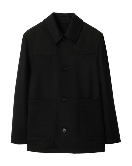 Burberry Black Cotton Jacket for men