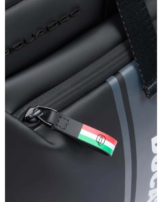 Piquadro Black Roll-Top Backpack for men