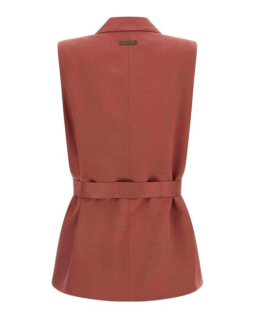 Peserico Red Linen Viscose Vest