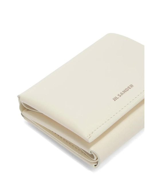 Jil Sander Natural Folded Leather Card Holder