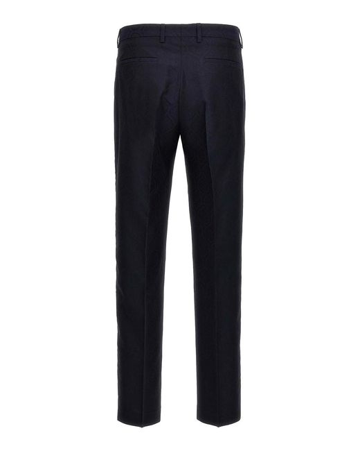 Etro Blue Jacquard Pants for men