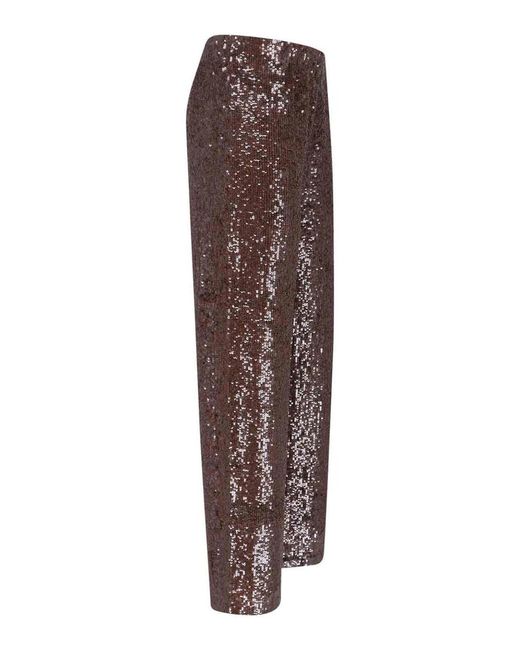 P.A.R.O.S.H. Brown Sequined Trousers