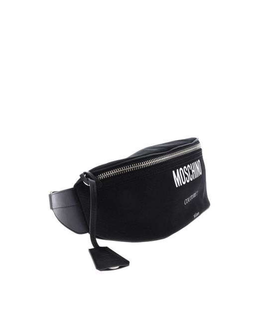Moschino Black Fabric And Leather Waistbag for men