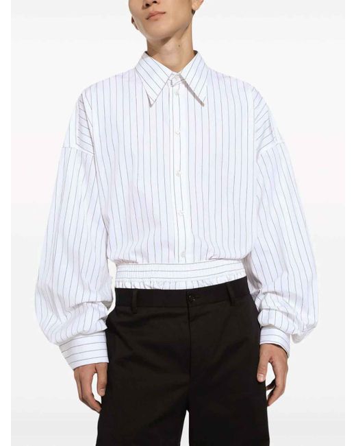 Dolce & Gabbana White Striped Shirt for men