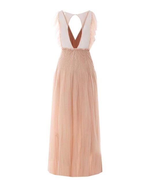 Elisabetta Franchi Natural Carpet Dress