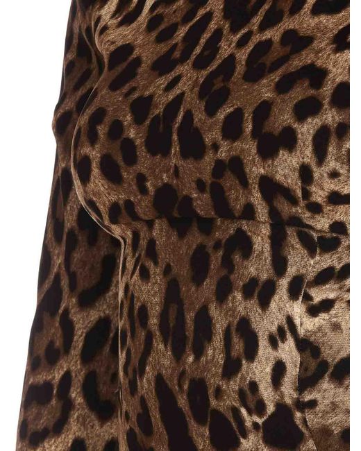 Dolce & Gabbana Brown Animalier Print Long Dress