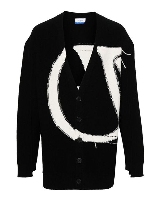 Off-White c/o Virgil Abloh Black Chunky Knit Cardigan for men