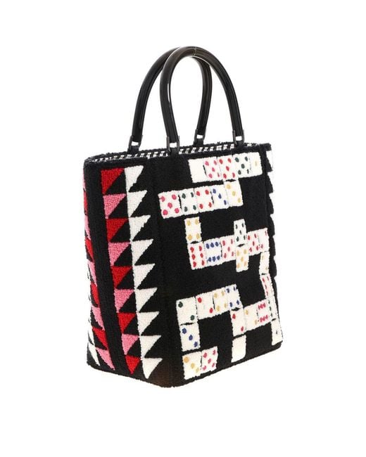 Lulu Guinness White Domino Bibi Handbag
