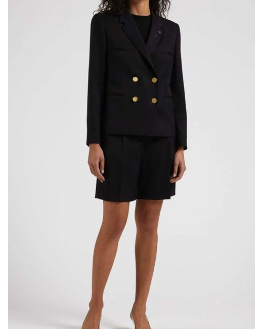 Lardini Black Double-Breasted Jacket