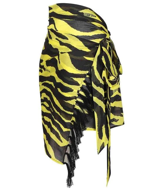 The Attico Yellow Animalier Pareo