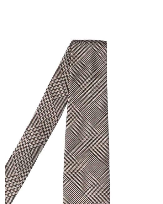 Tom Ford White Printed Silk Tie for men