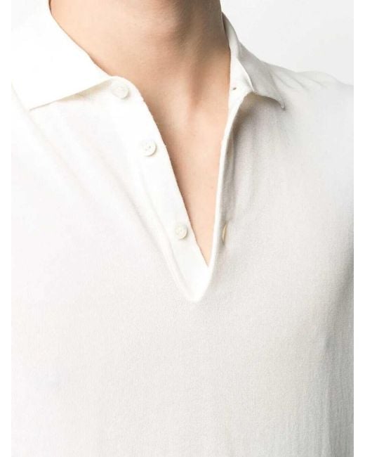Drumohr White Logo Polo for men
