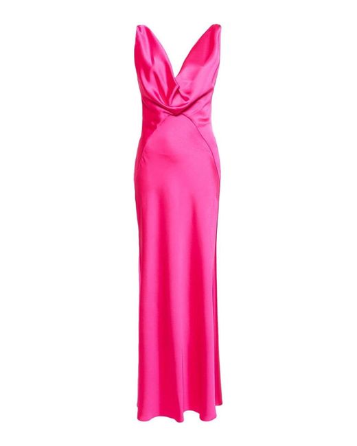 Pinko Pink Satin Evening Dress