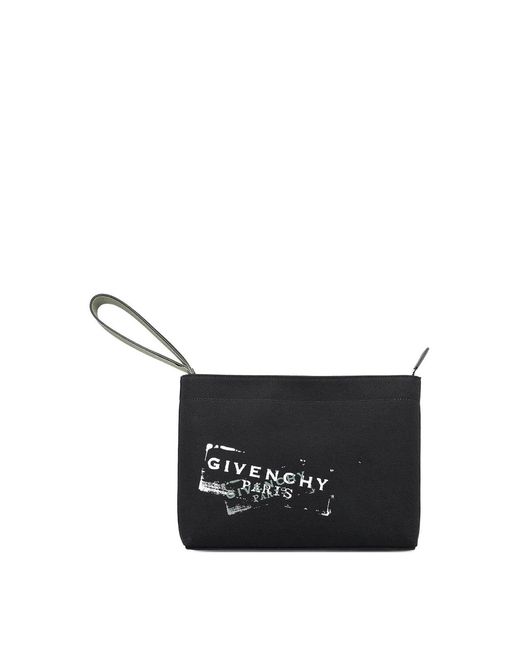 Givenchy White Logo-Print Compact Pouch for men