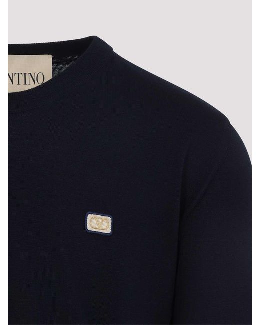 Valentino Blue Crewneck Sweater for men