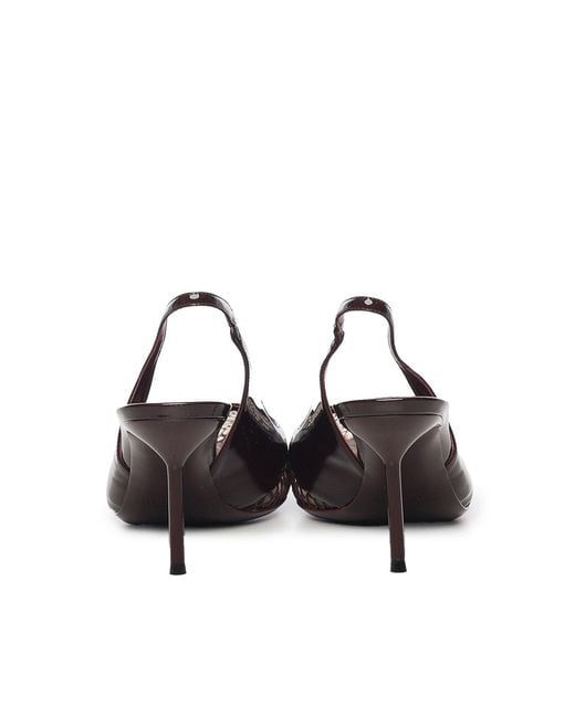 Paris Texas Brown Lidia Patent Leather Slingbacks