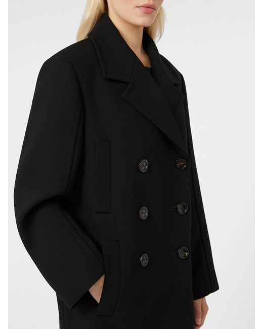 Max Mara Black Janzir Double-Breasted Cady Jacket By
