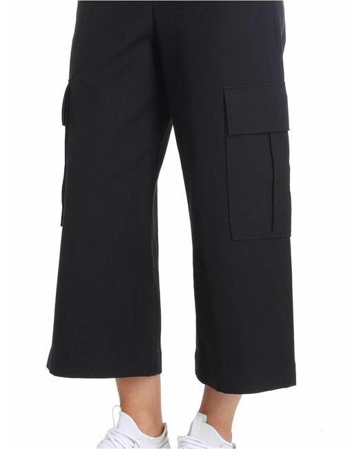 KENZO Black Crop Trousers With Pockets
