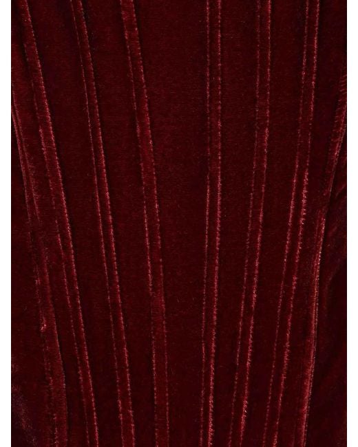 Raquel Diniz Red Elena Corset Top Rayon Tops