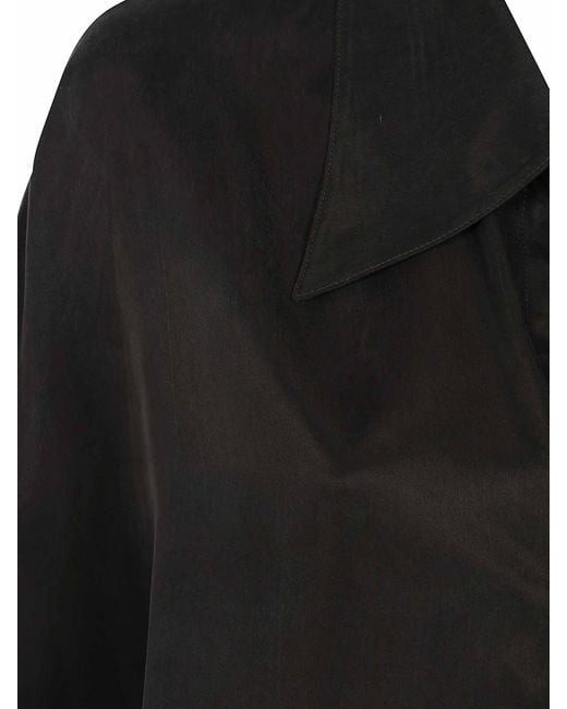 Ziggy Chen Black Short Sleeves Back Gathered Shirt