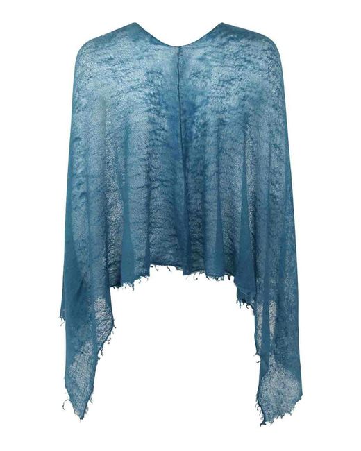 Mirror In The Sky Blue Semi Felted Poncho