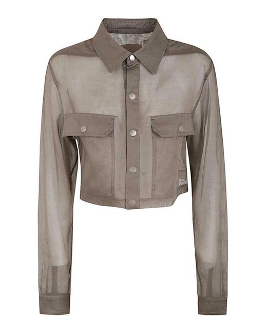 Rick Owens Gray Cropped Outershirt