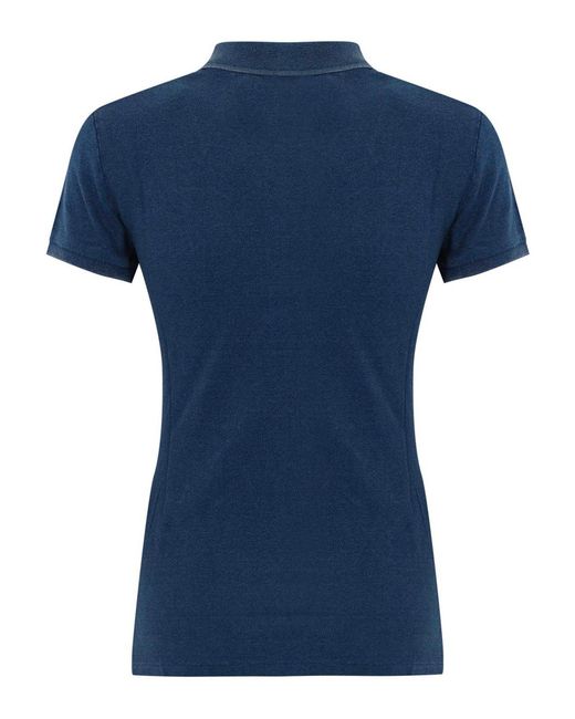 Polo Ralph Lauren Blue Cotton Polo Shirt With Logo
