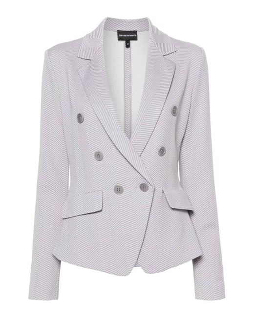 Emporio Armani Gray Singke-breasted Blazer Jacket